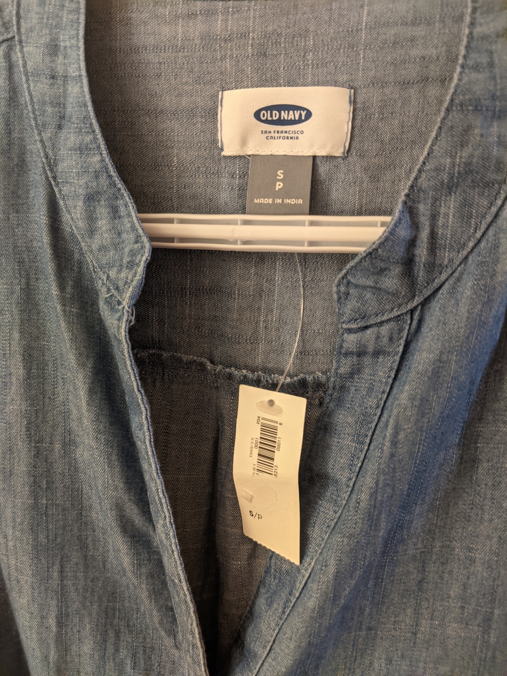 Old Navy Chambray Midi Shirt Dress Denim Button Down Belted Small S